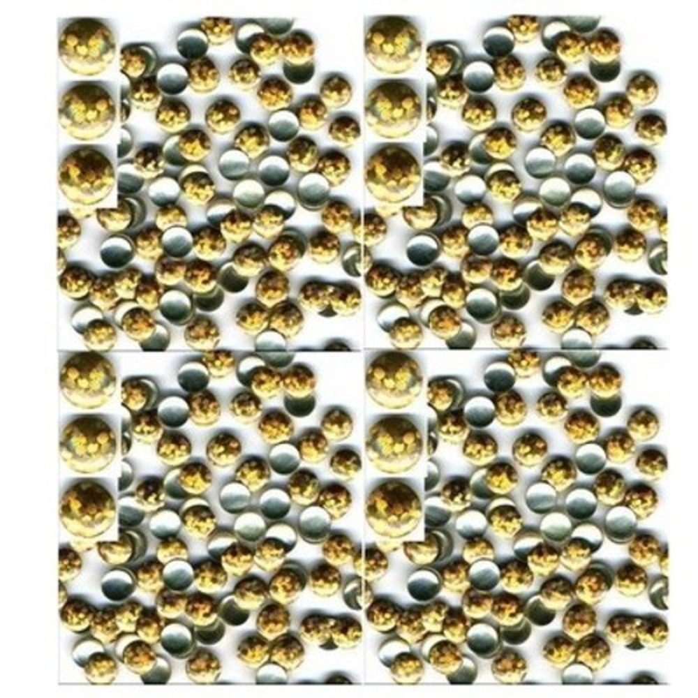 HOLOGRAM Round Nailheads GOLD  6mm Hotfix ‎ 1gr
